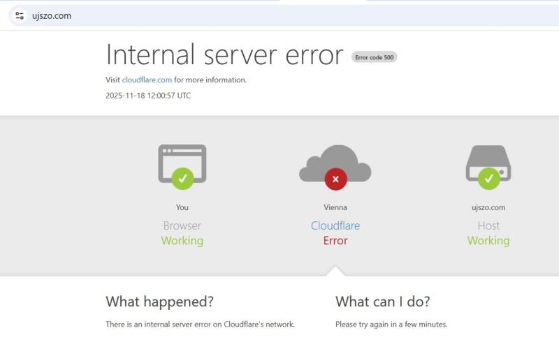 A fél internet megállt, így portálunk is leállt - a háttérben a Cloudflare problémája áll.